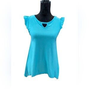5 FOR $20 Love Aqua Blue Keyhole Tunic Top Girls sz Medium